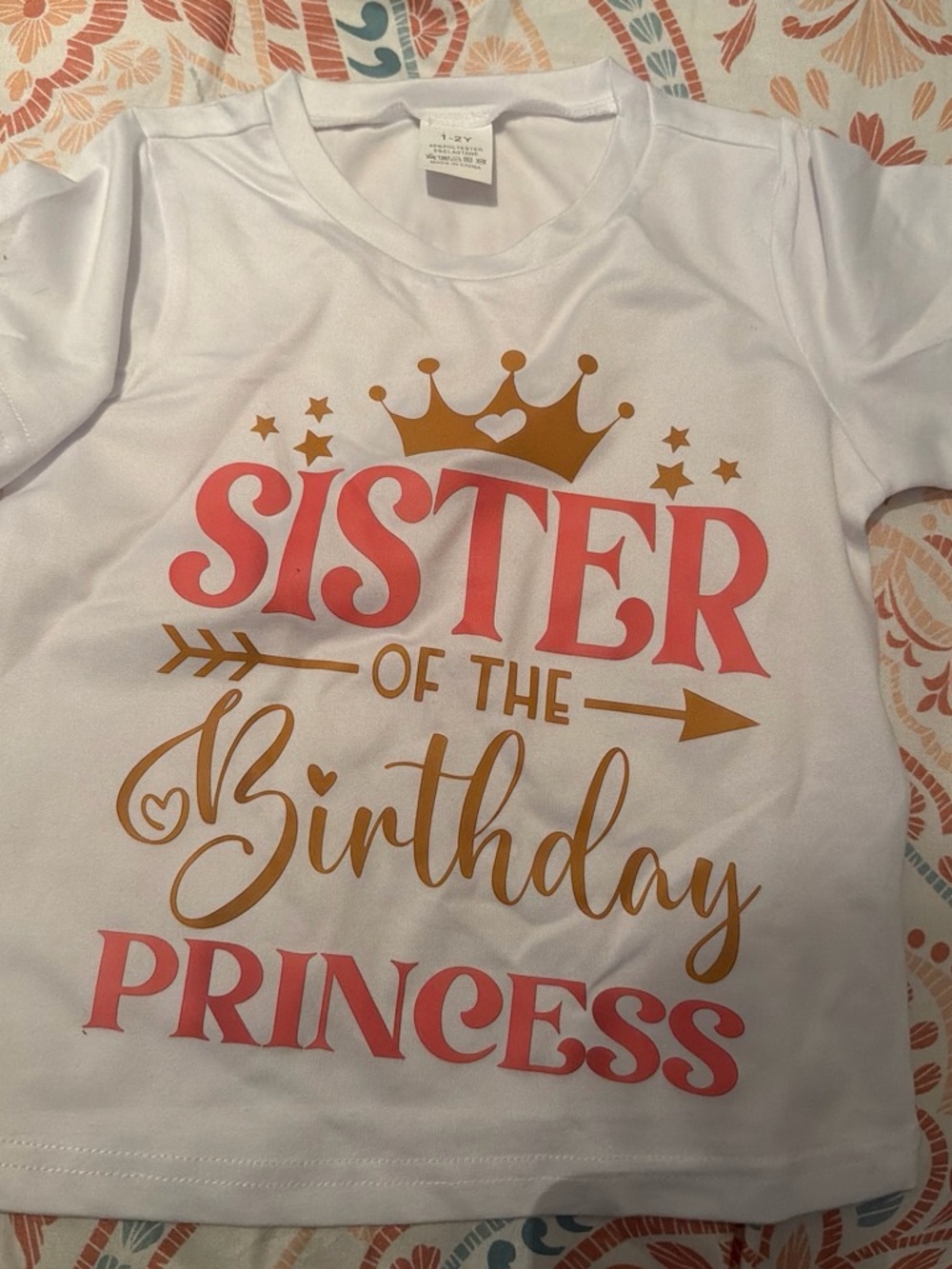 White "Sister of the Birthday Princess" Graphic Tee